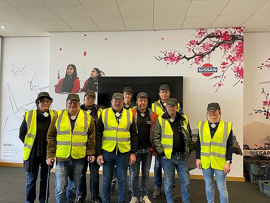 Nissan Werk in Sunderland Das Auto Baier Team im Nissan Werk in Sunderland, England